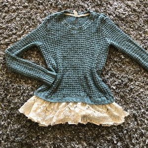 Blue Knit Sweatshirt